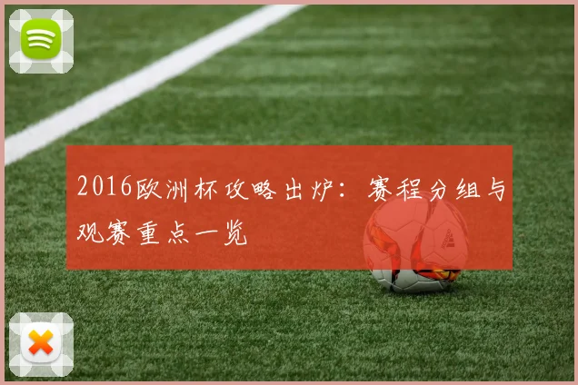 2016欧洲杯攻略出炉:赛程分组与观赛重点一览